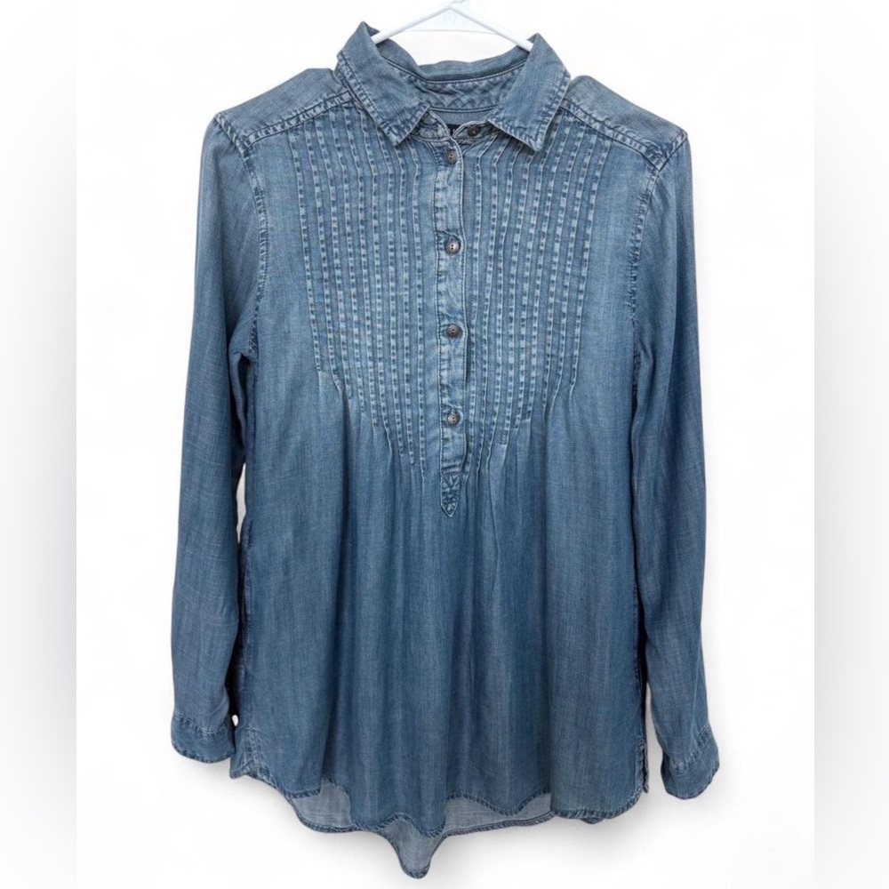 NWT American Eagle Pintuck Denim Tunic XS Jegging Fit Chambray Babydoll Pockets‎